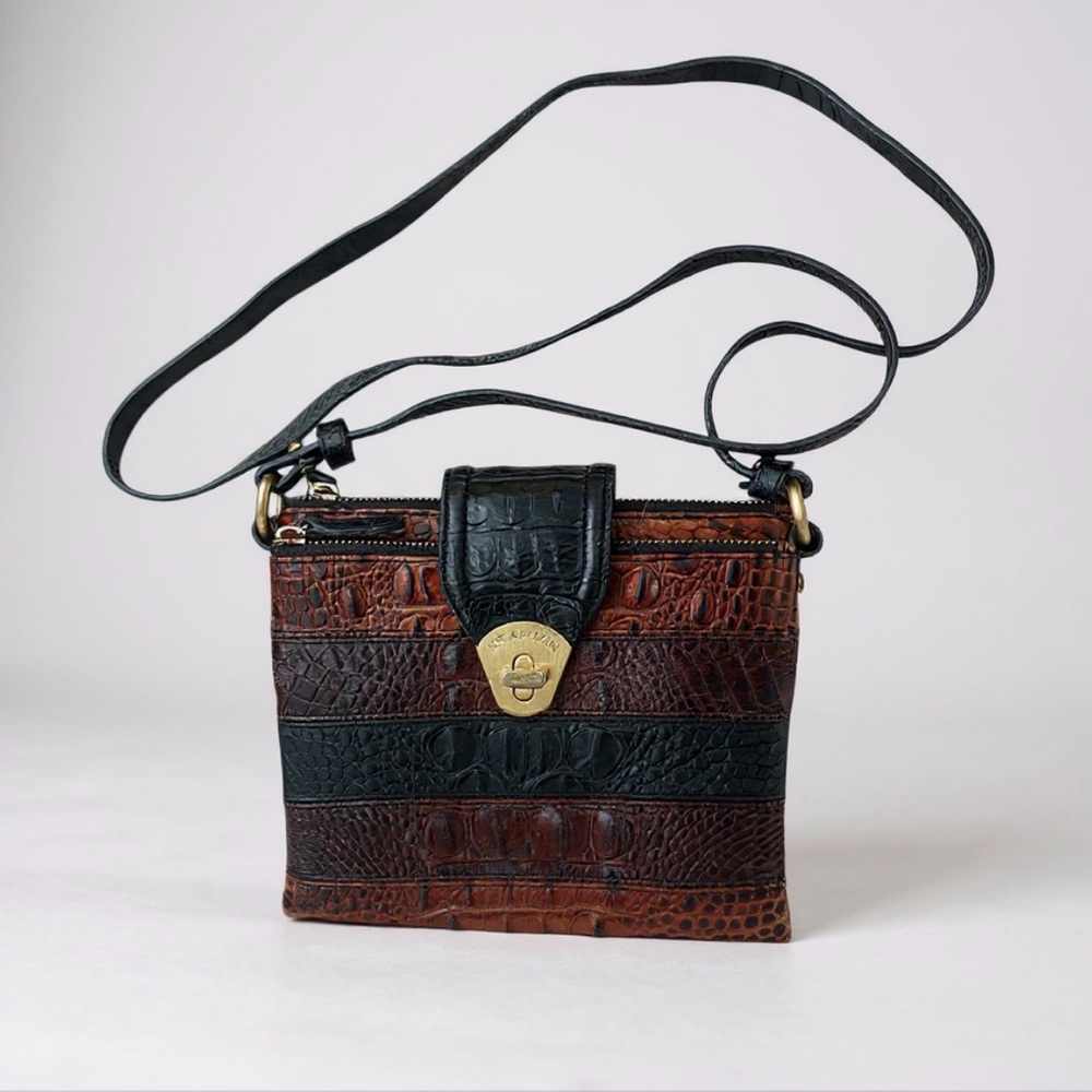 Brahmin Mojito Melbourne Croc Embossed Crossbody Bag COA